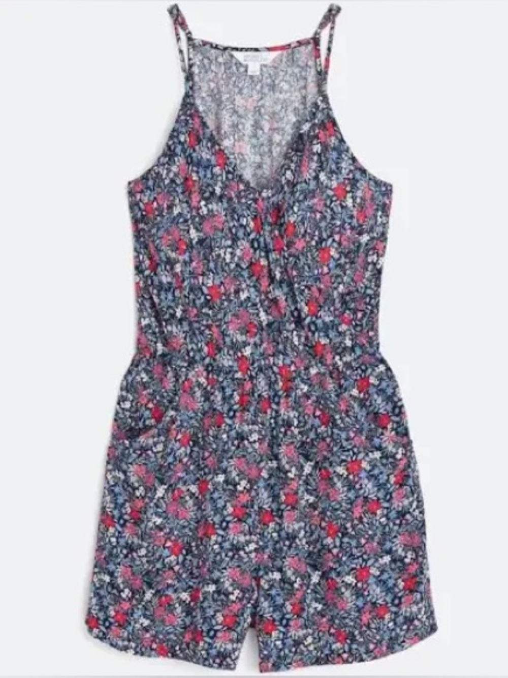 Market & Spruce Navy Floral Romper  *new, tags off & washed*
